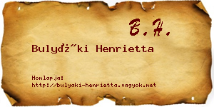 Bulyáki Henrietta névjegykártya