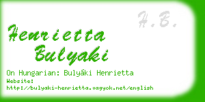 henrietta bulyaki business card